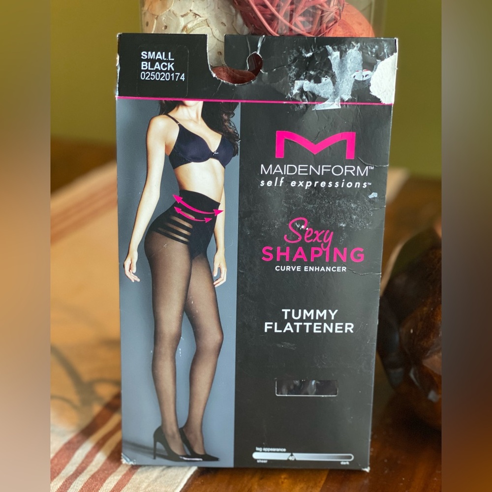 NIP Maidenform Black Tummy Flattener Hosiery